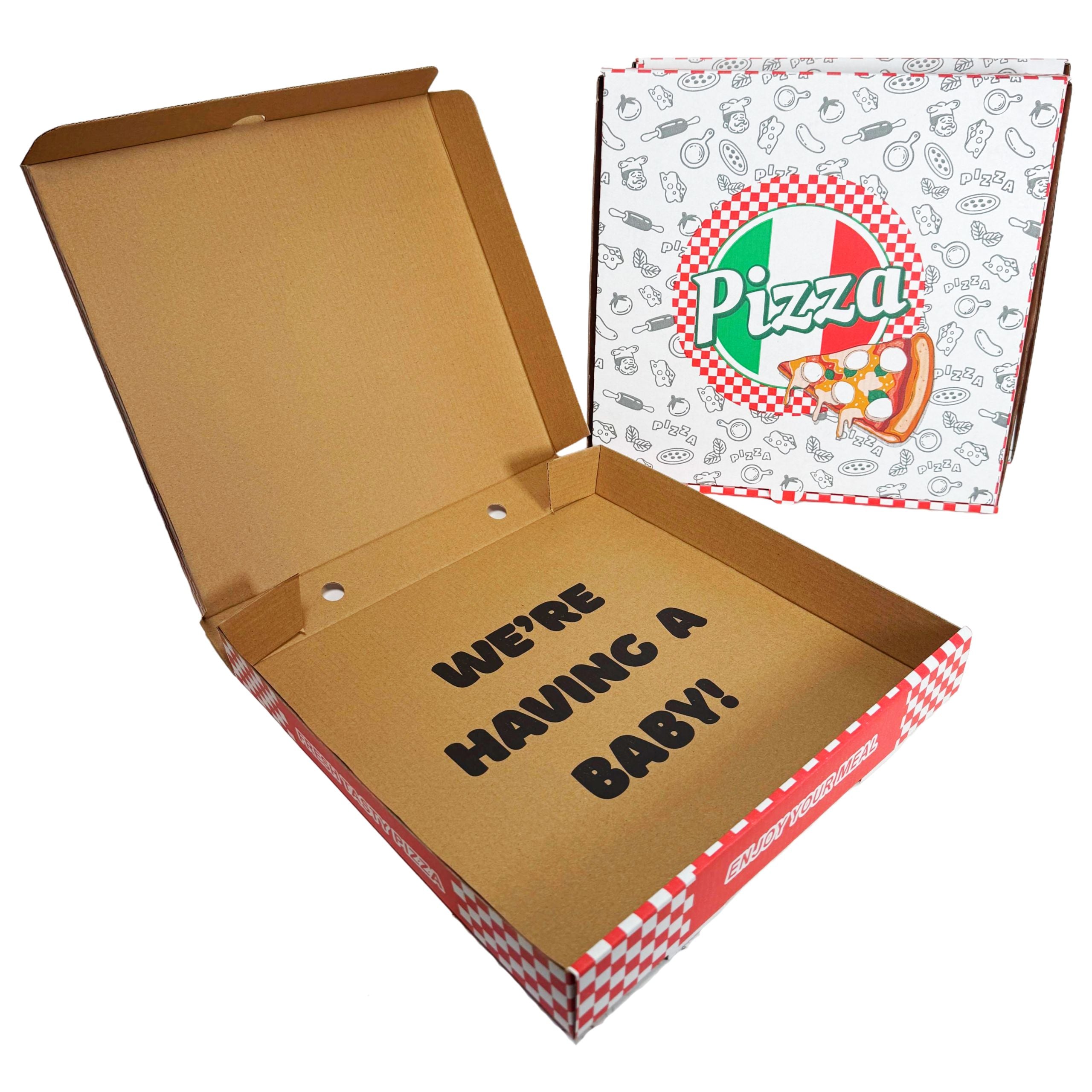 Pregnancy Announcement 12" Pizza Box - We're Having a Baby - 3 Pack