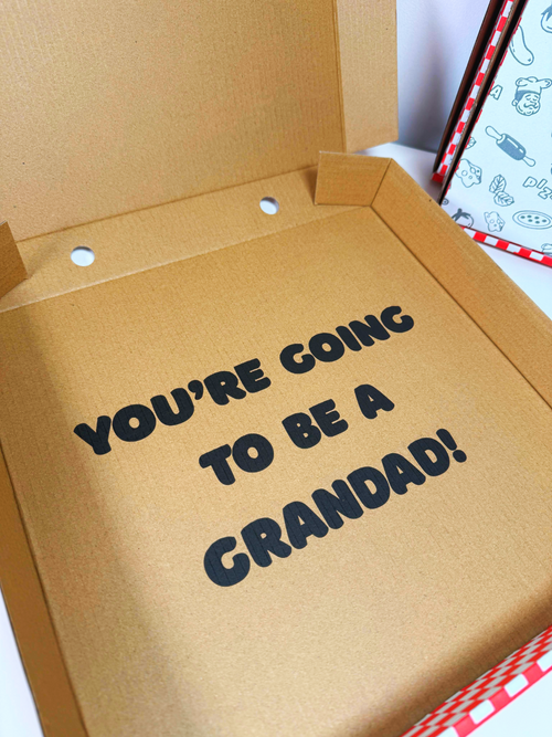 Baby Announcement 12" Pizza Box - You're Going to be a Grandad - 1 Pack