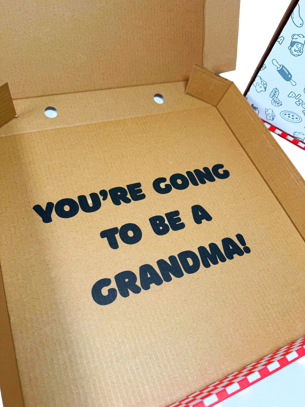 Baby Announcement 12" Pizza Box - You're Going to be a Grandma - 1 Pack