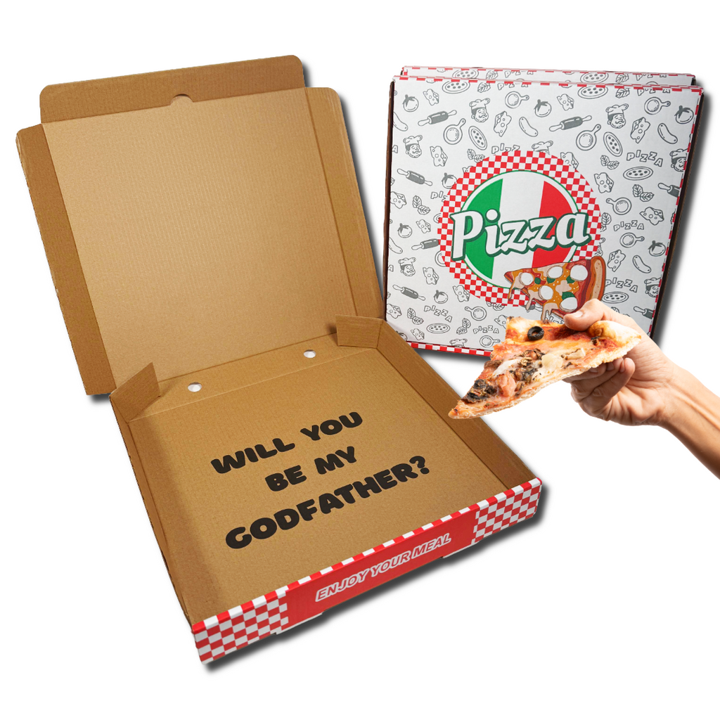 Godfather Proposal Pizza Box 12" - Will You Be My Godfather? - 1 Pack