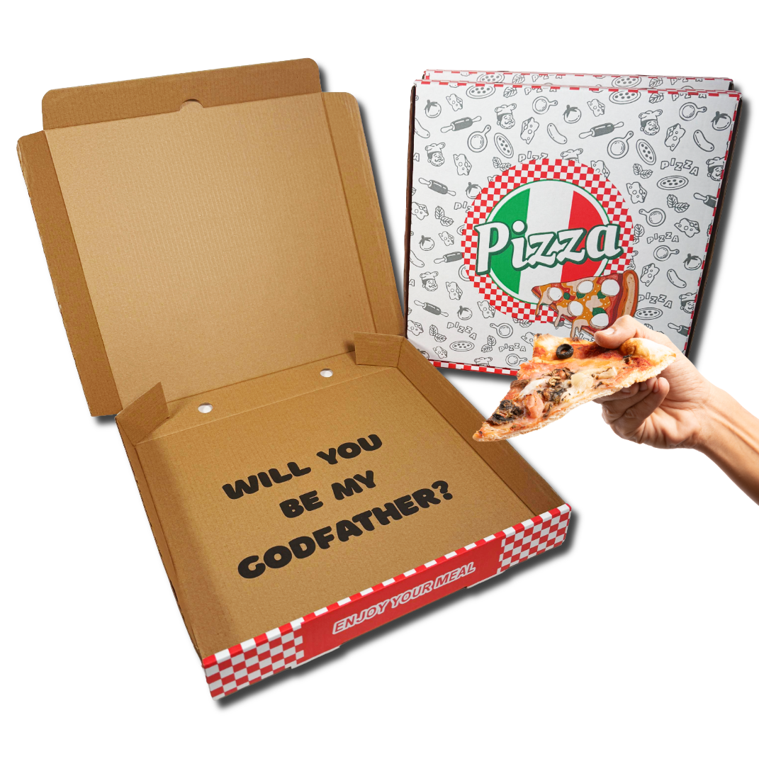 Godfather Proposal Pizza Box 12" - Will You Be My Godfather? - 1 Pack