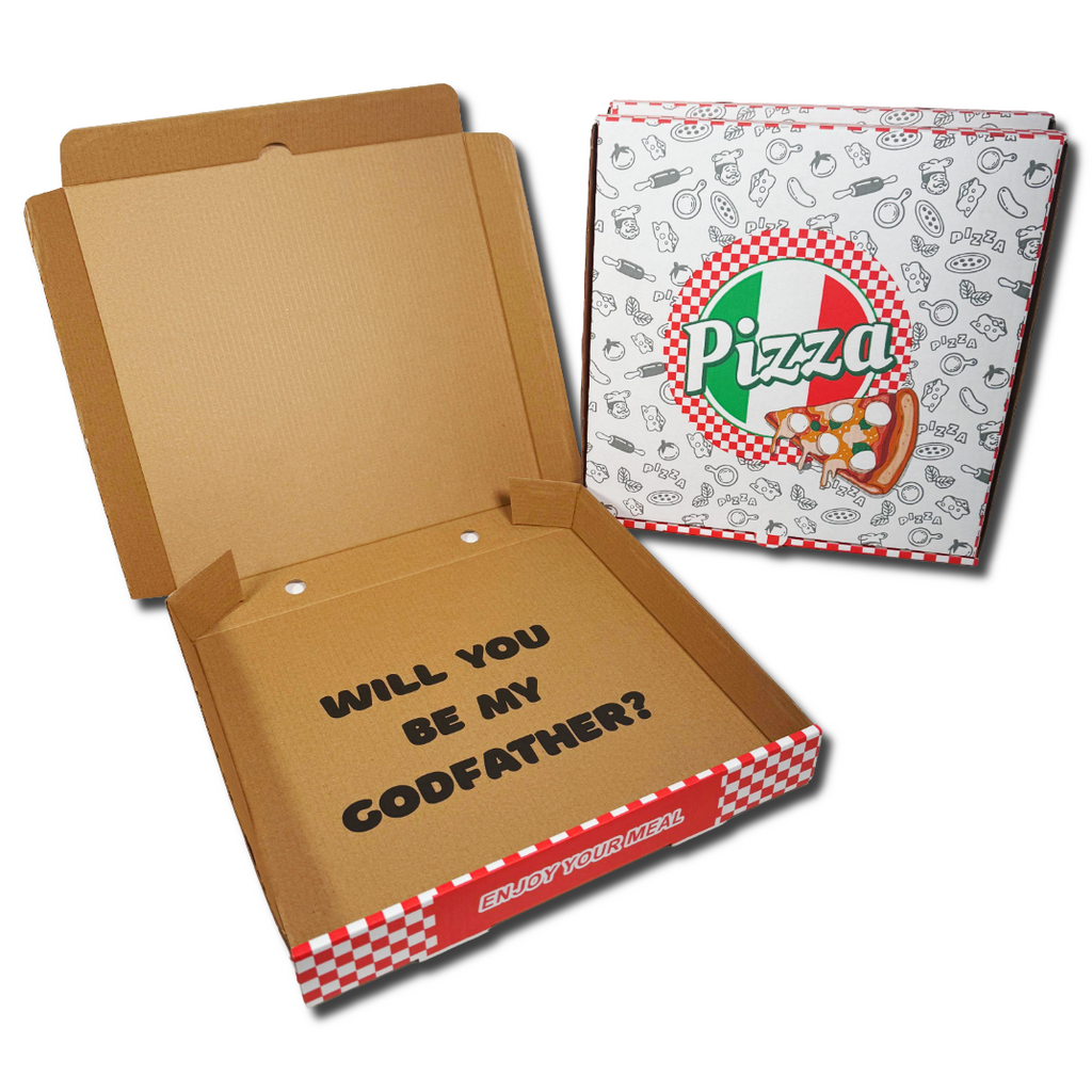 Godfather Proposal Pizza Box 12" - Will You Be My Godfather? - 1 Pack