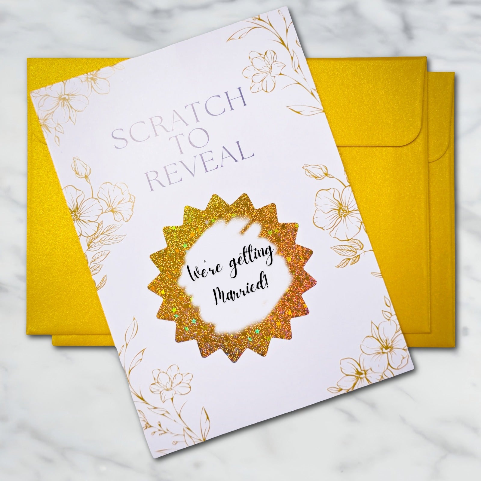 Gold Scratch to Reveal - We're getting Married!