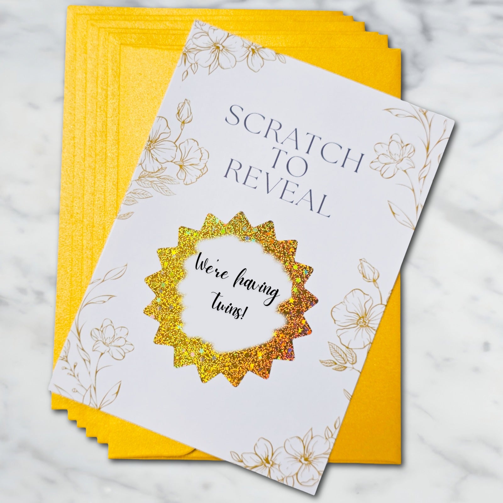 Gold Scratch to Reveal - We're having Twins!