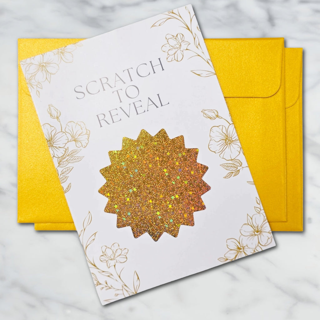 Gold Scratch to Reveal - It's a Boy! Gender Reveal