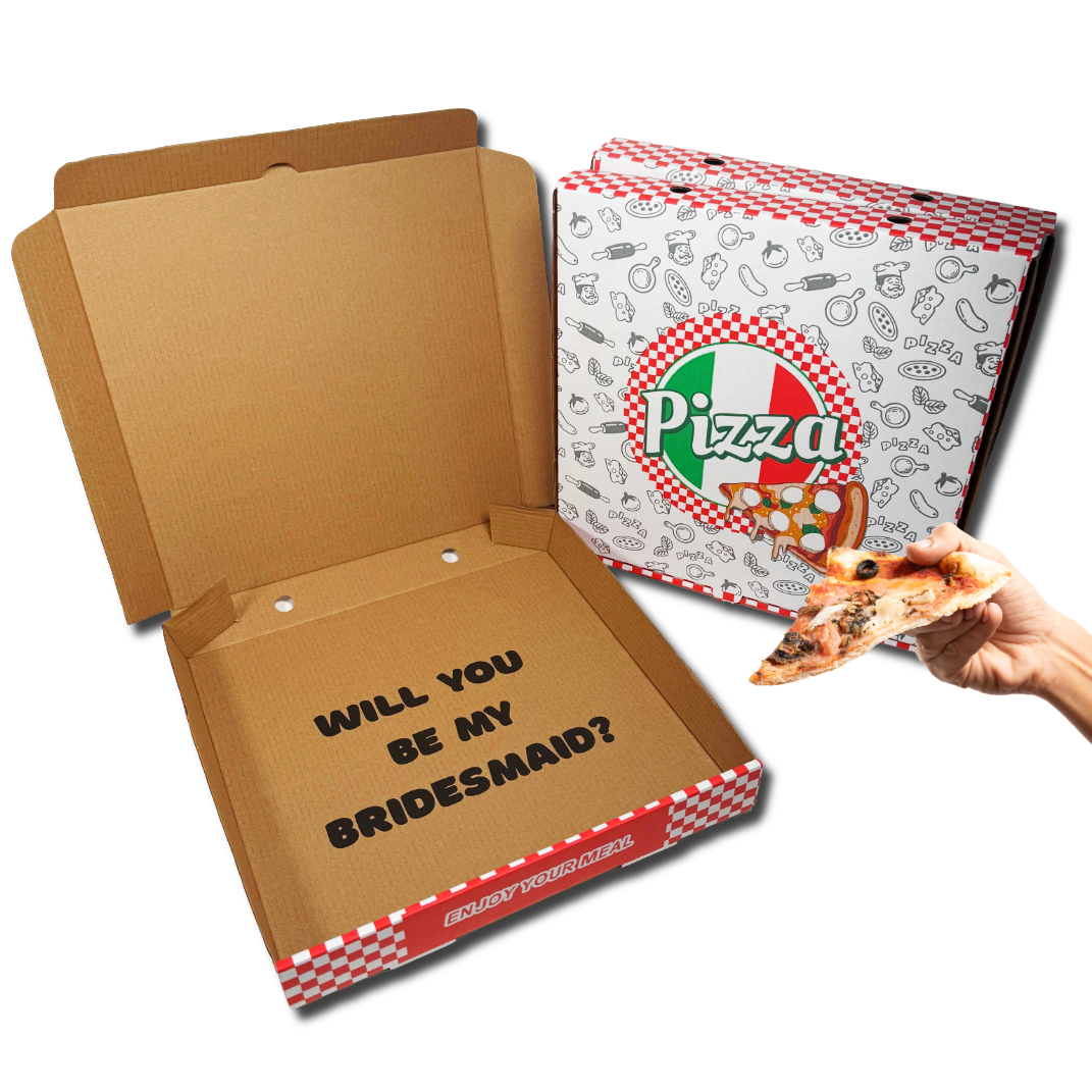Bridesmaid Proposal 12" Pizza Box - Will You Be My Bridesmaid? - 3 Pack