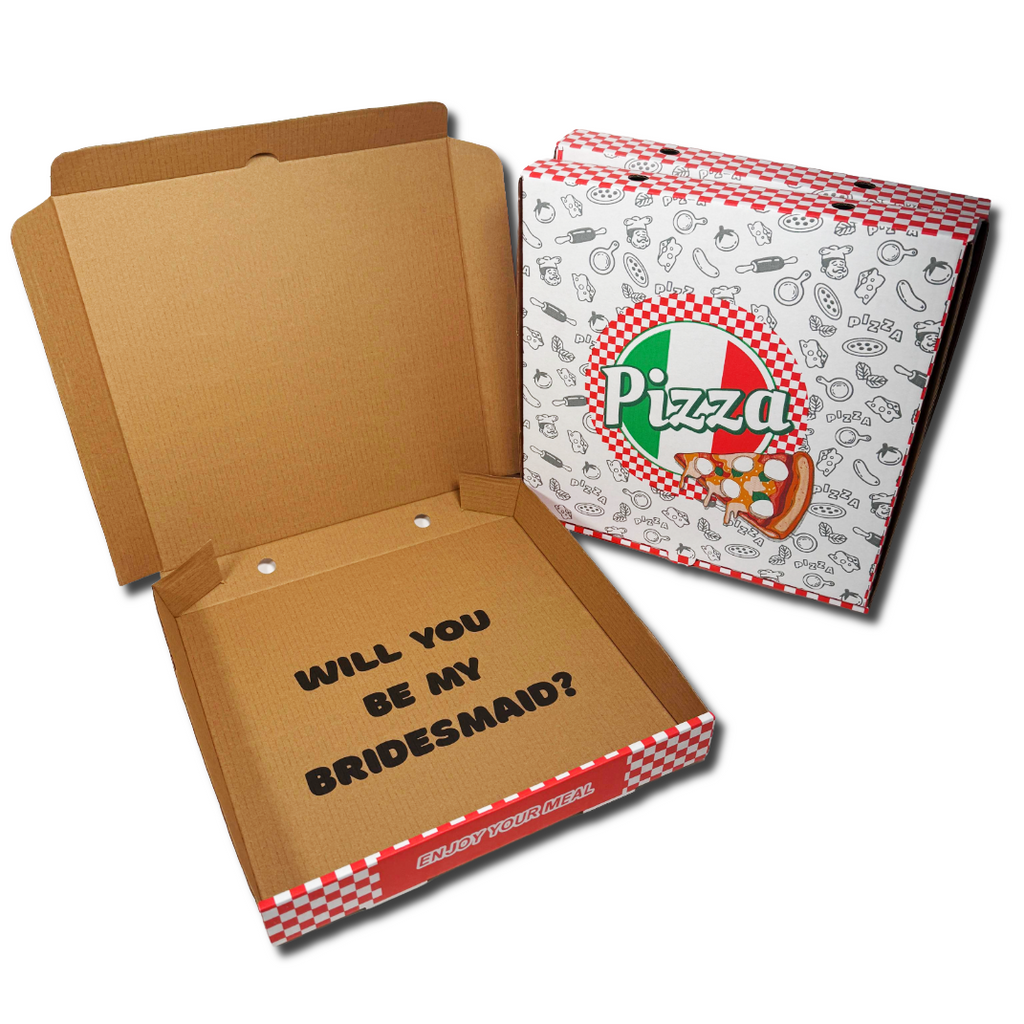 Bridesmaid Proposal 12" Pizza Box - Will You Be My Bridesmaid? - 3 Pack