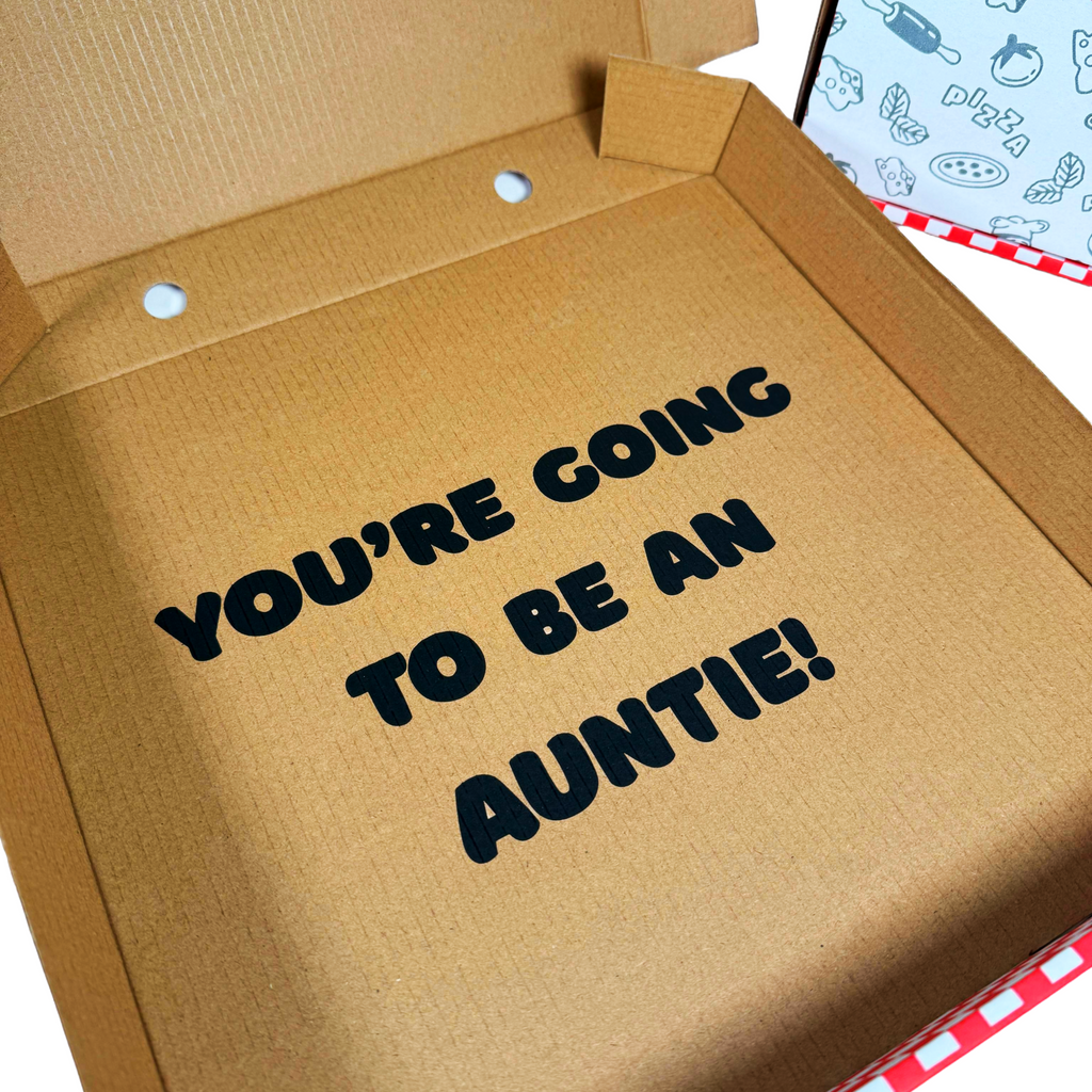 Pregnancy Announcement 12" Pizza Box - You're Going to be an Auntie - 1 Pack