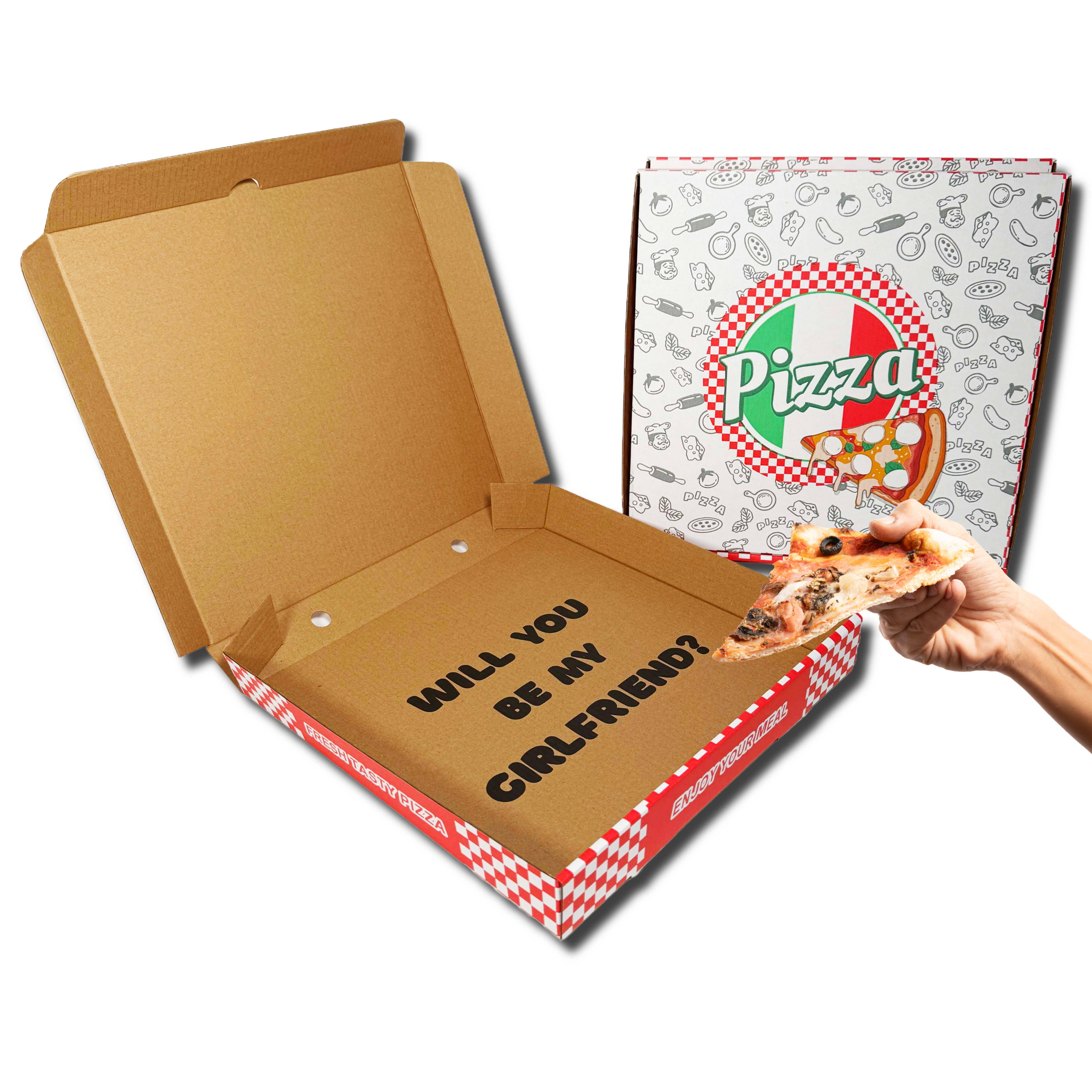 Girlfriend Proposal 12" Pizza Box - Will You be My Girlfiend? - 1 Pack