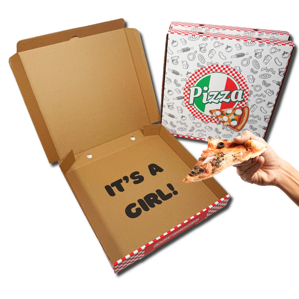 Gender Reveal Pizza Box 12" - It's a Girl Gender Reveal Surprise -3 Pack