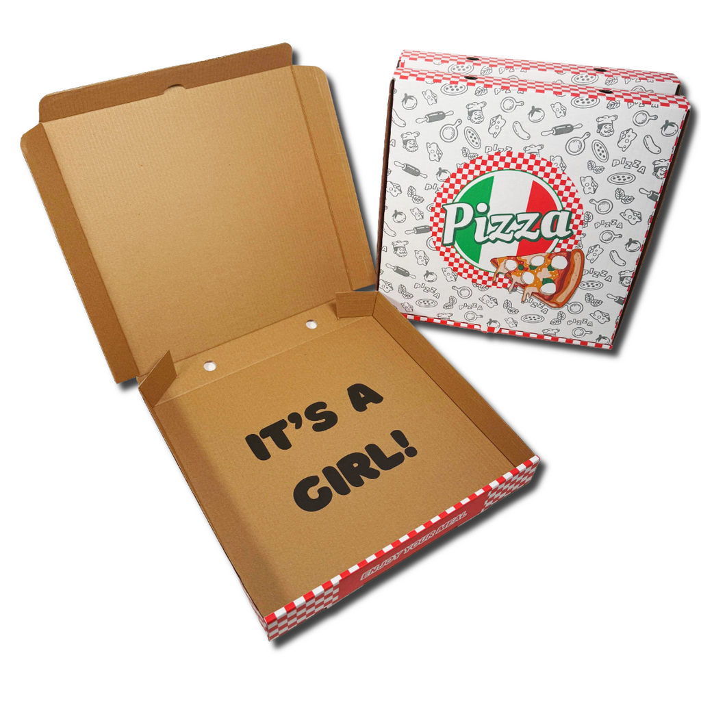 Gender Reveal Pizza Box 12" - It's a Girl Gender Reveal Surprise -3 Pack