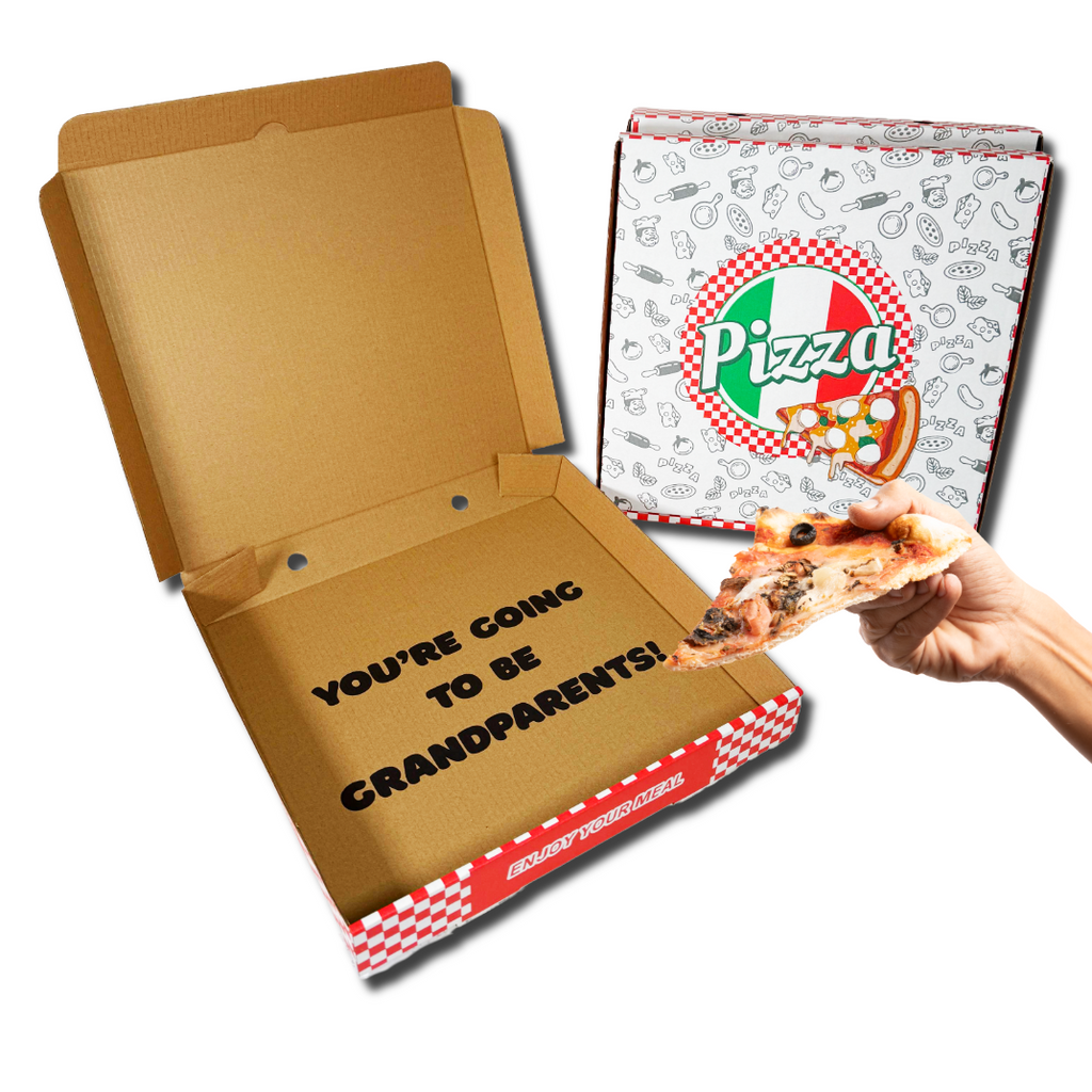Baby Announcement 12" Pizza Box - You're Going to be Grandparents! - 2 Pack