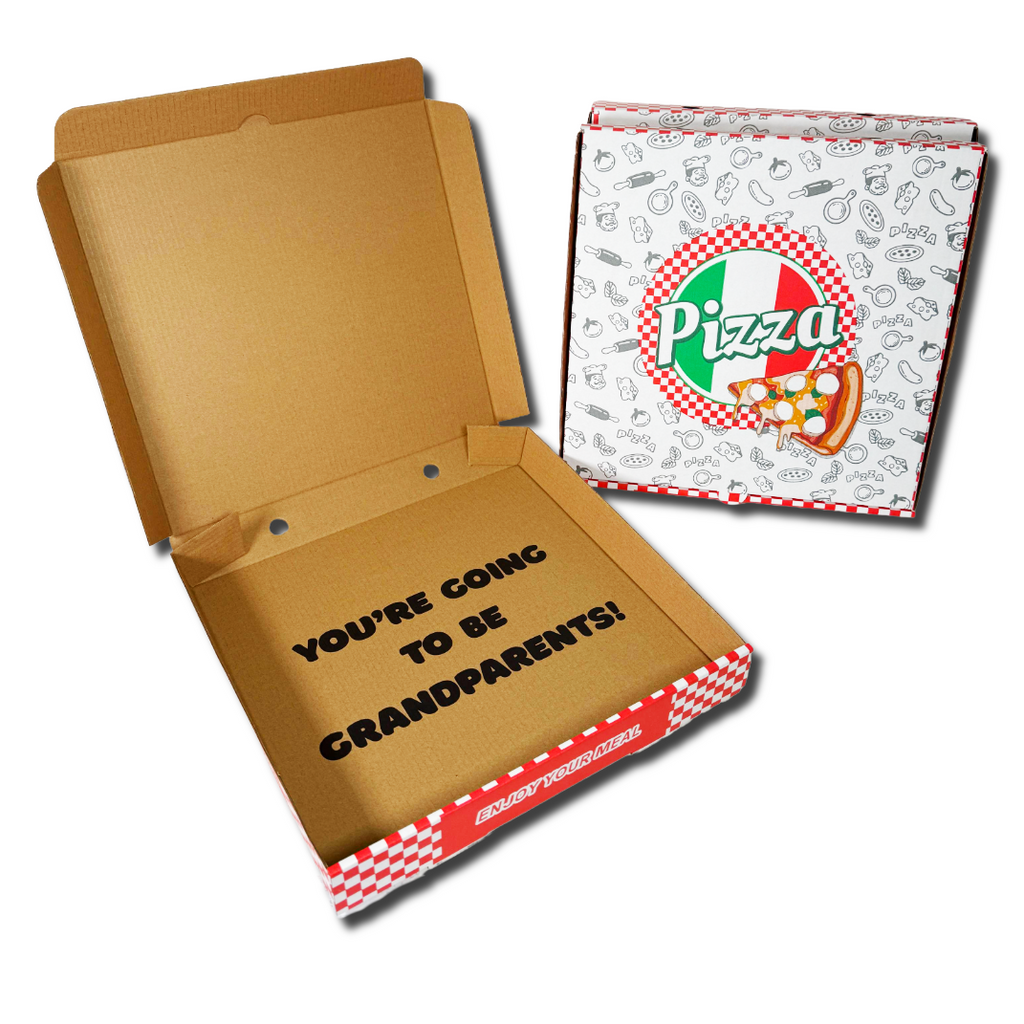 Baby Announcement 12" Pizza Box - You're Going to be Grandparents! - 2 Pack