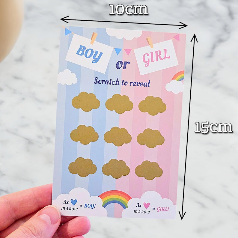 Tic Tac Toe Gender Reveal Cards - It's a Boy! - 6 Cards