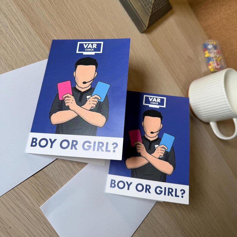 VAR Gender Reveal Cards - It's a Boy!