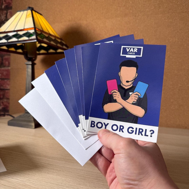 VAR Gender Reveal Cards - It's a Boy!