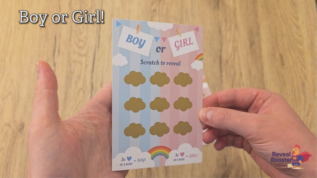 Tic Tac Toe Gender Reveal Cards - It's a Girl! - 6 Cards
