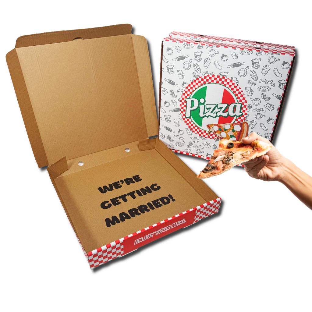 "We're Getting Married" Marriage Announcement 12" Pizza Box - 3 Pack