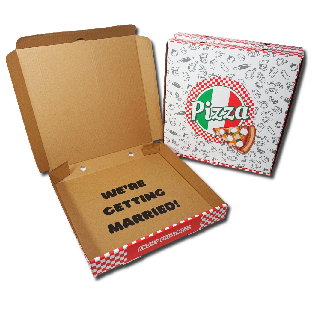 "We're Getting Married" Marriage Announcement 12" Pizza Box - 3 Pack
